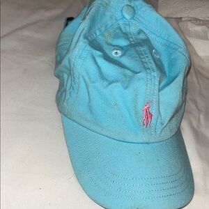Ralph Lauren Light Blue Cap with Pink Emblem